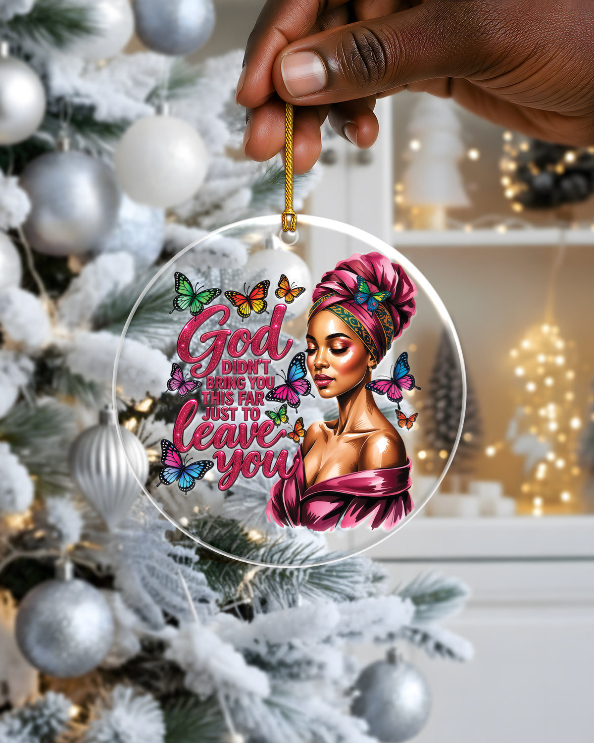 Black Woman Faith Encouragement Gift Acrylic Ornament