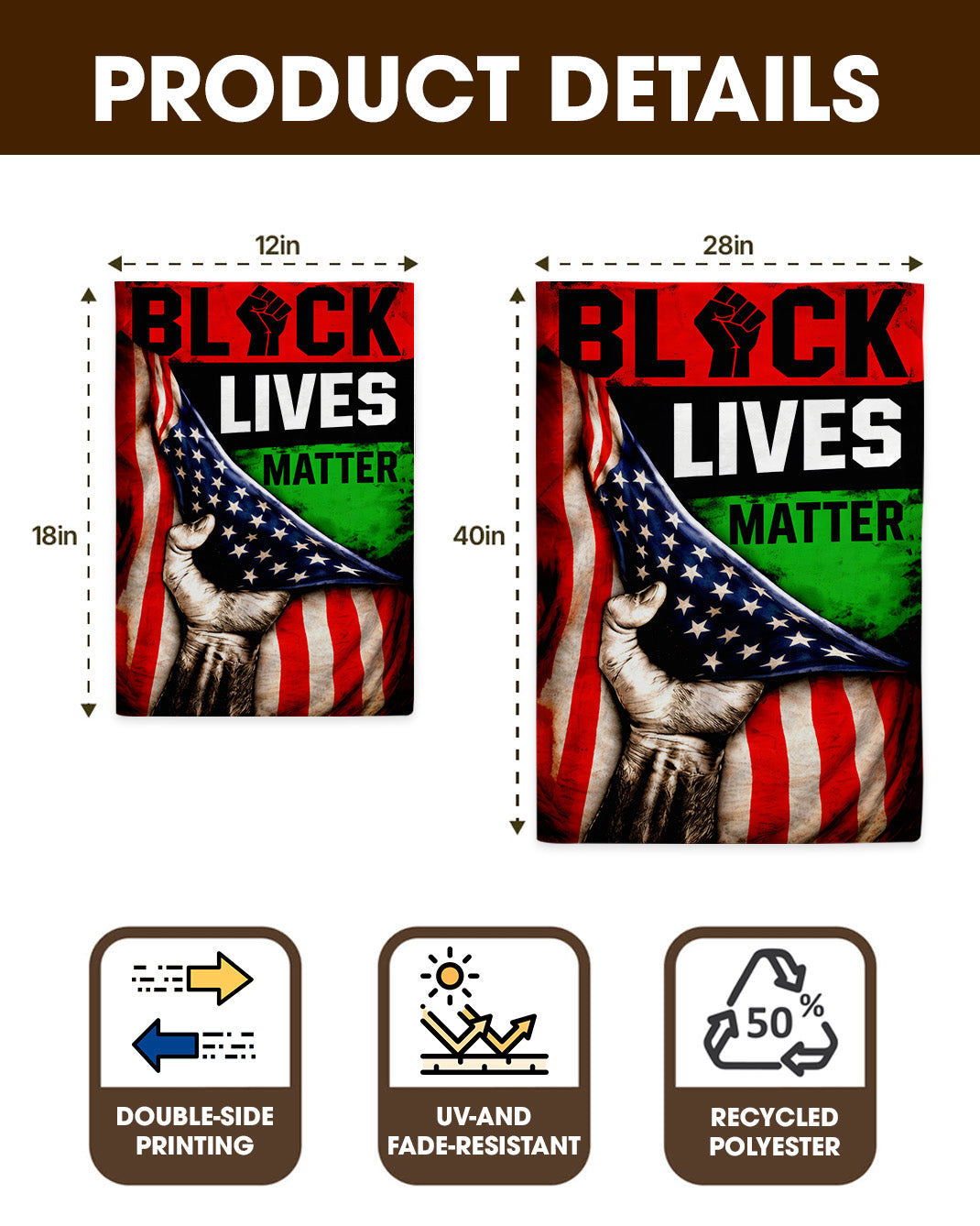 BLM Black Lives Matter Flag