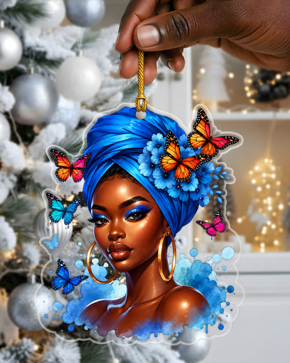Royal Melanin Ornament - Black Woman Holiday Tree Decor