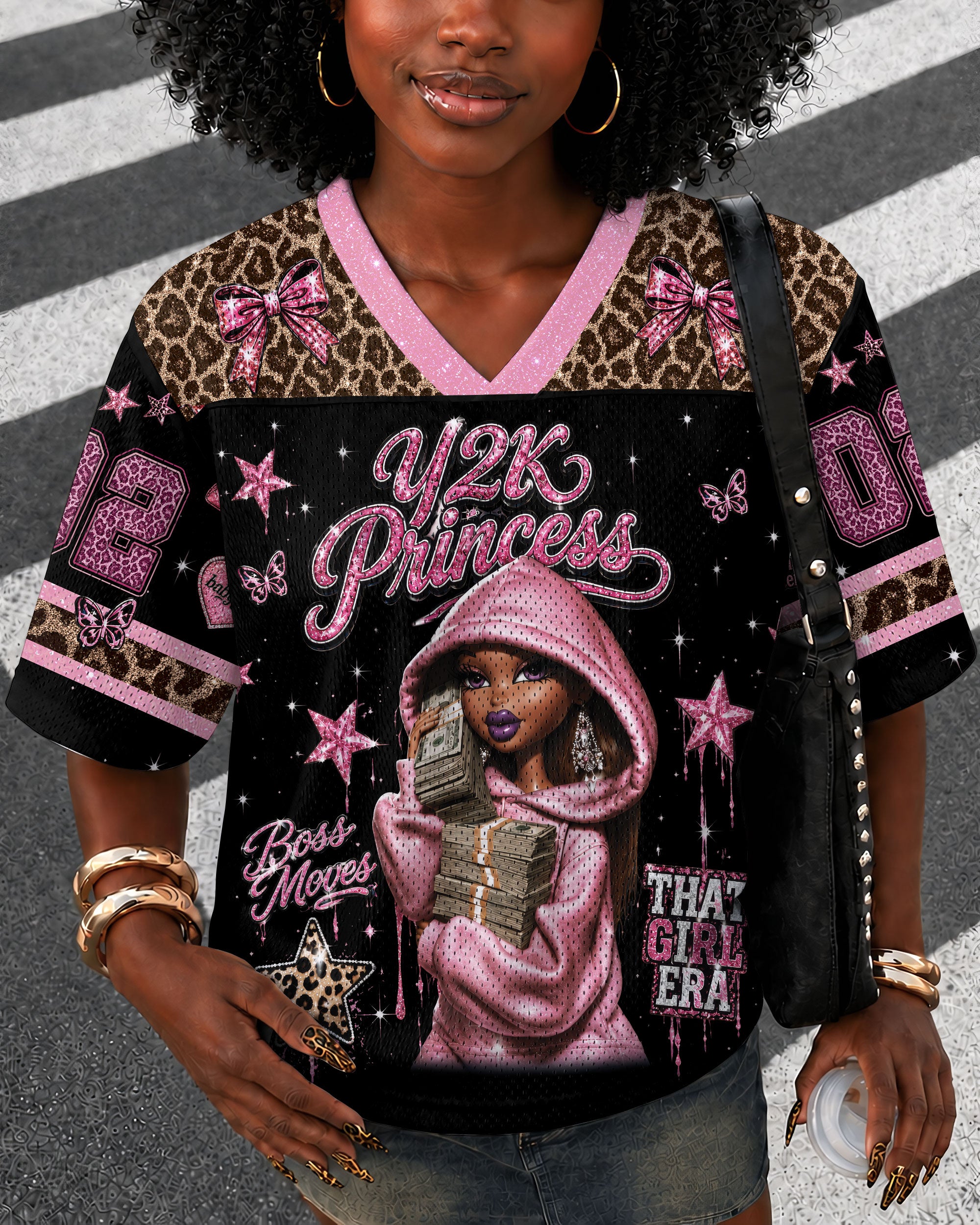 Black Girl Magic Y2K Princess Football Jersey – Pink Boss Vibes