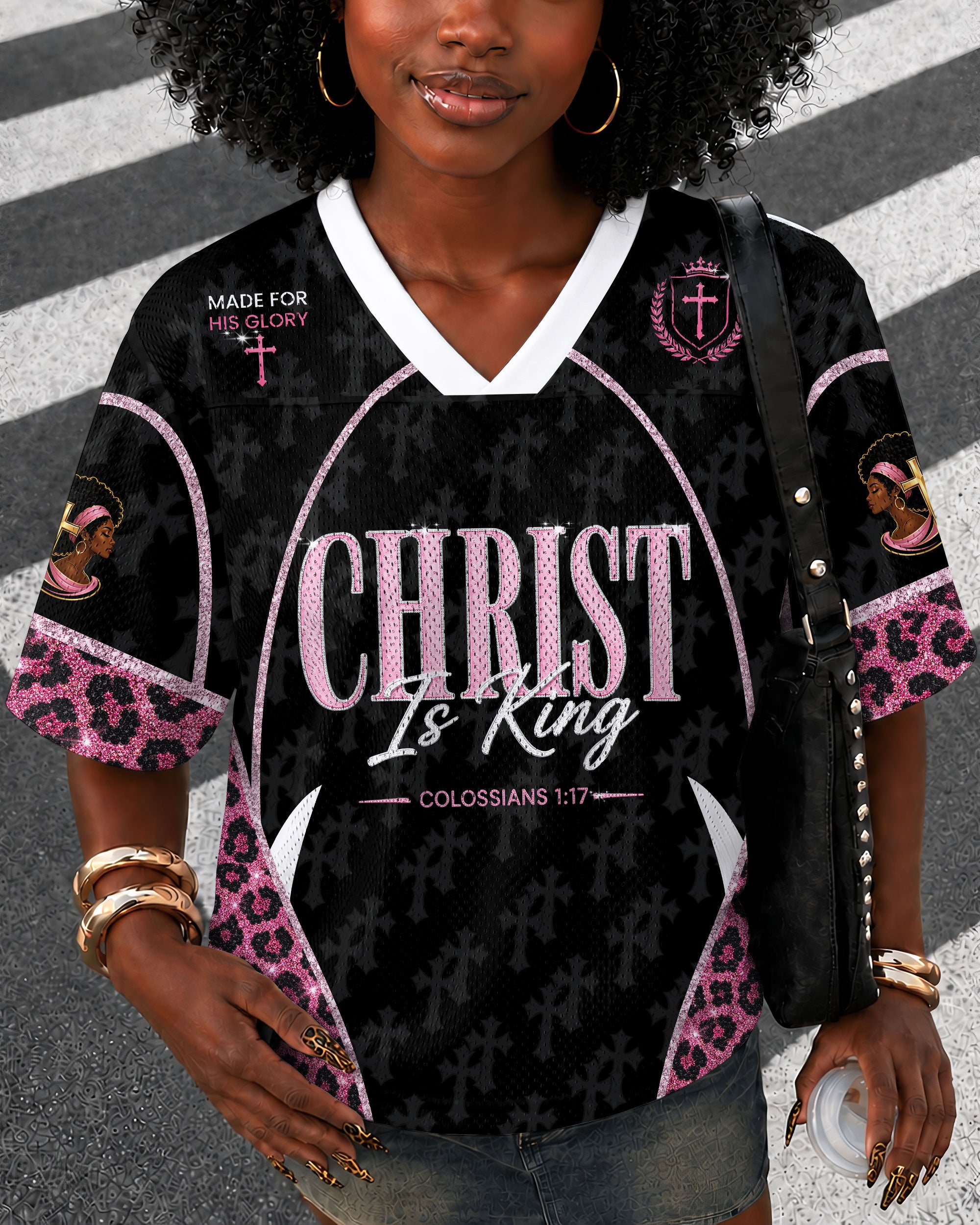 Black Jesus Christ Is King Football Jersey – Christian Faith Streetwear