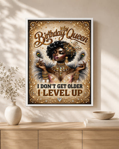 Royal Birthday Queen Canvas - Black Beauty Celebration Artwork