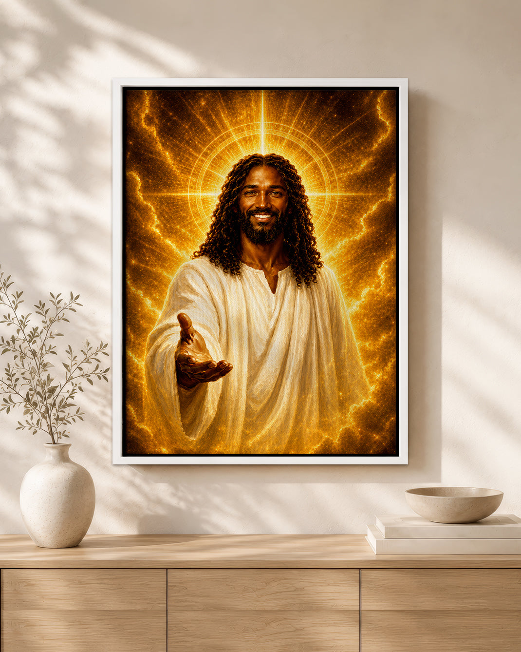 Black Jesus Divine Mercy Canvas - African American Christian Wall Art