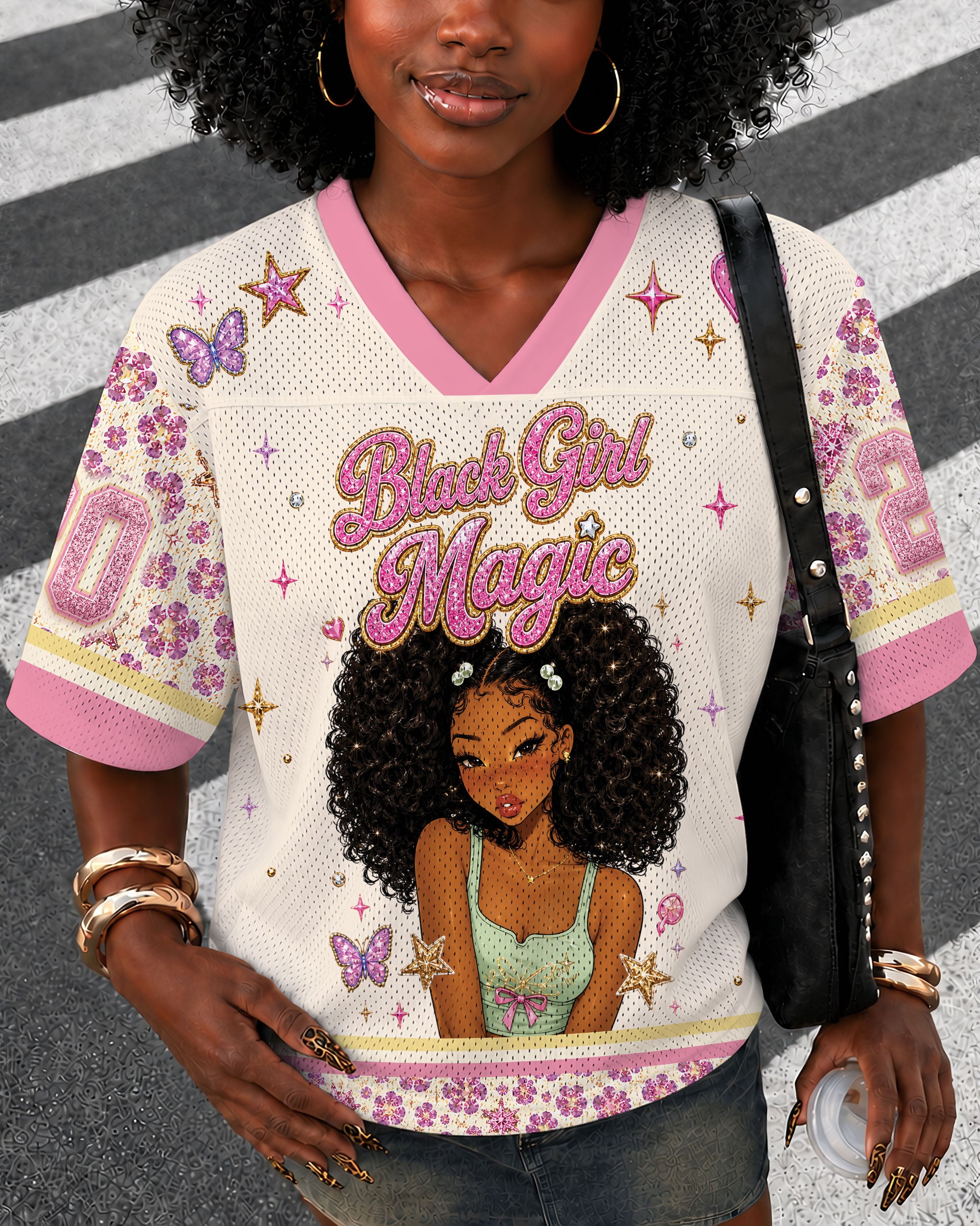 Black Girl Magic Football Jersey – Black Women Empowerment Graphic Sportswear