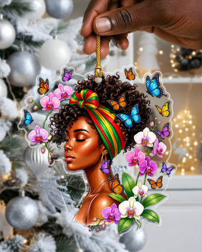 Black Beauty Ornament - Natural Hair Woman Christmas Tree Decoration
