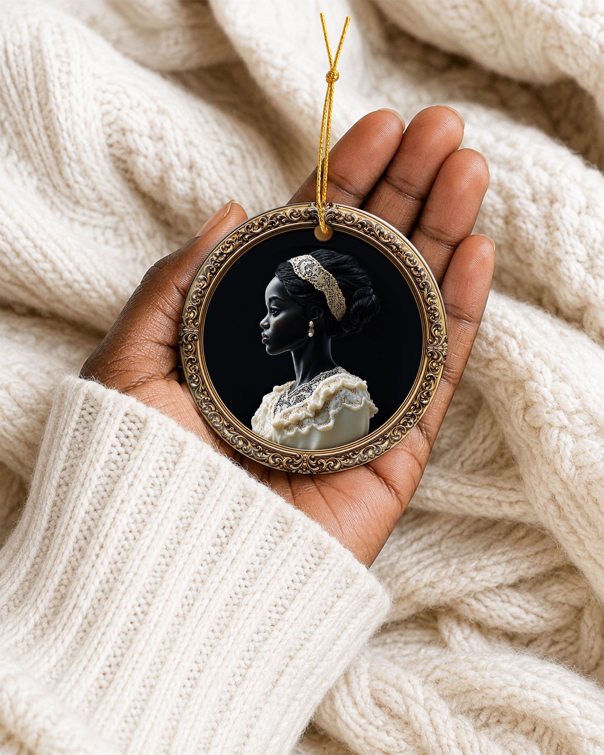 Black Queen Christmas Ornament - African American Heritage Keepsake