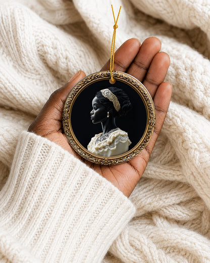 Black Queen Christmas Ornament - African American Heritage Keepsake