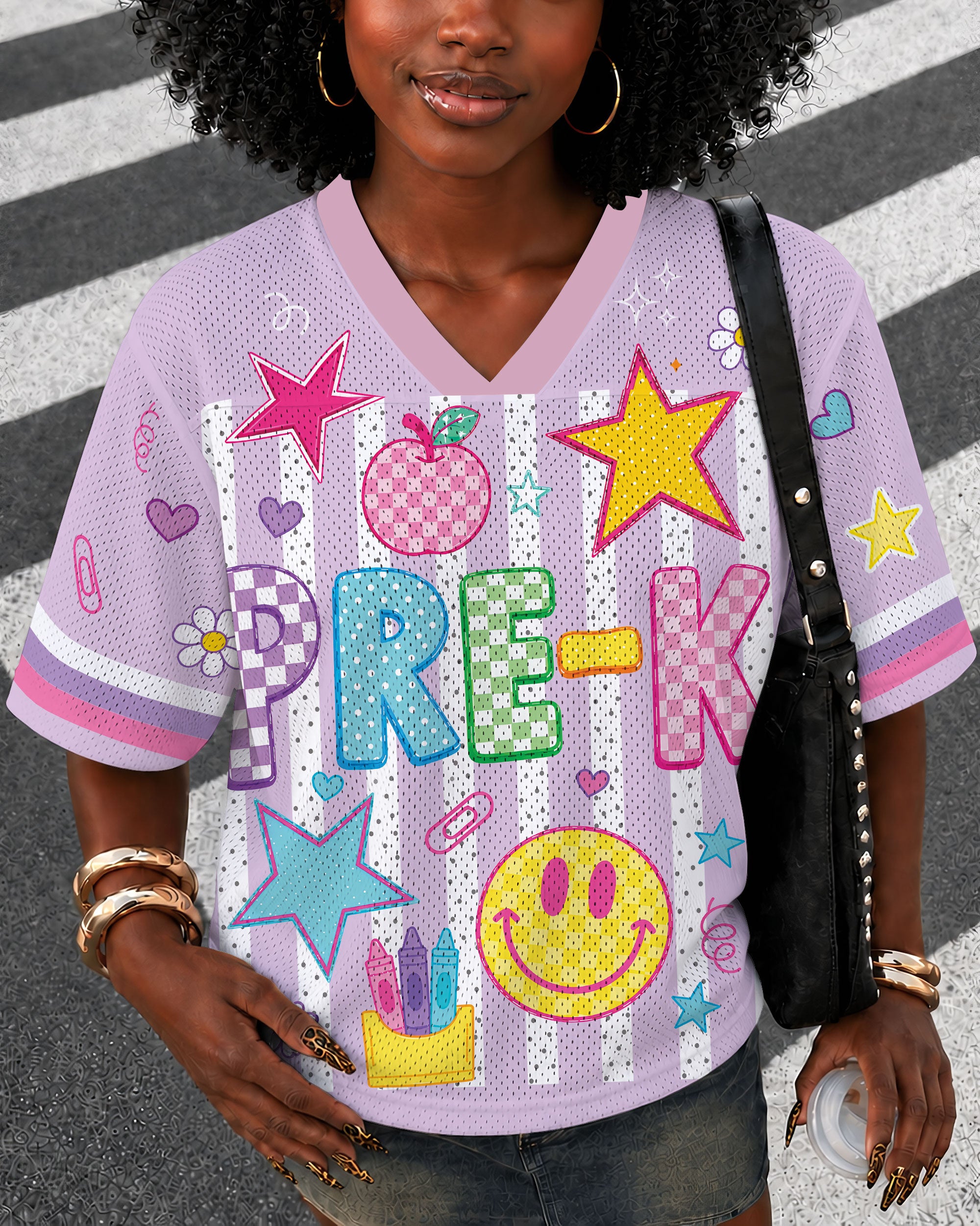 Black Girl Retro Jersey Shirt – Colorful Y2K Graphic Tee