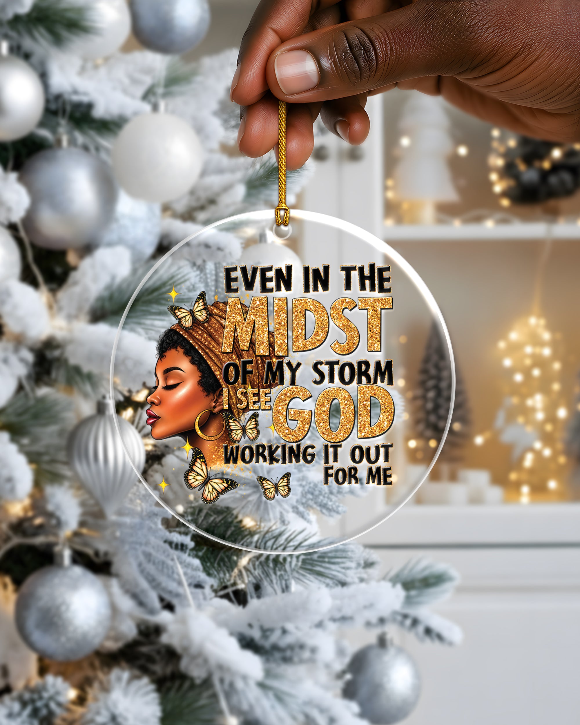 Custom African American Faith & Wisdom Acrylic Ornament