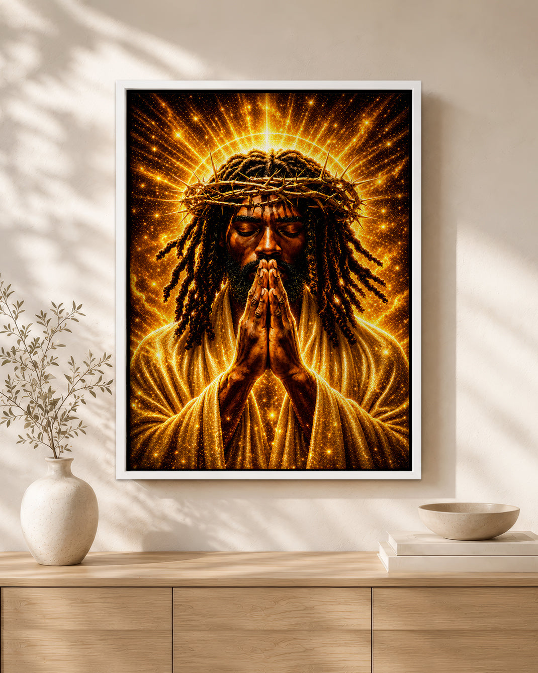 Black Faith Prayer Wall Art Canvas - Christian Inspirational Home Decor