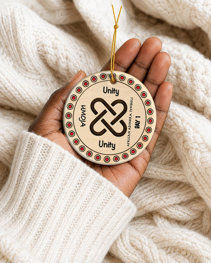African Adinkra Symbols Ornament - Black Heritage Christmas Ornament