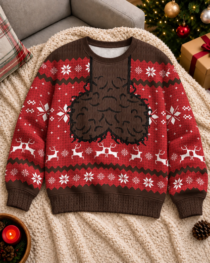 Adult Black Santa Nut Sack Ugly Xmas Sweater