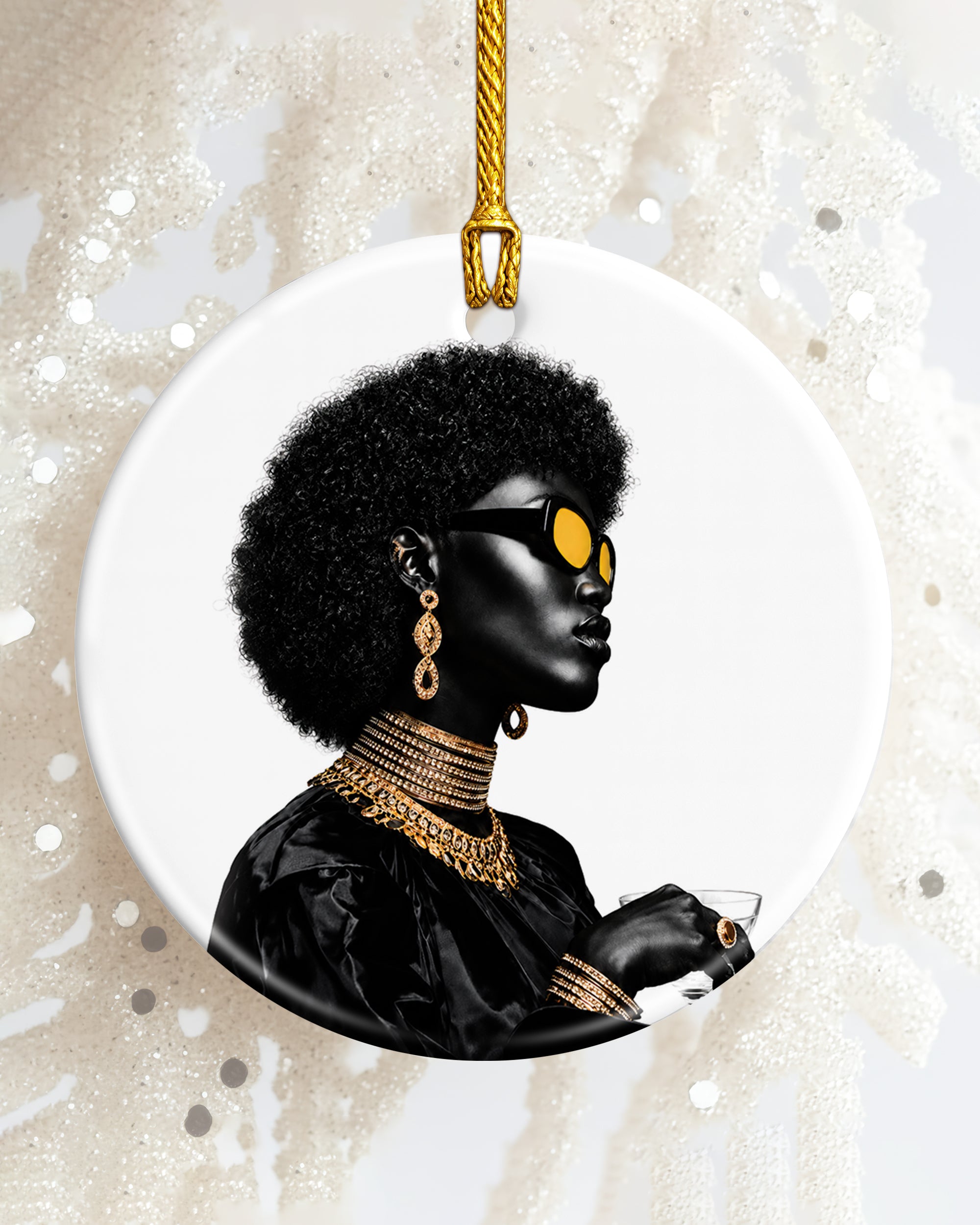 Black Woman Empowerment Ornament - Luxury African American Christmas Gift