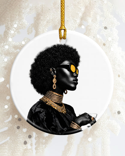 Black Woman Empowerment Ornament - Luxury African American Christmas Gift