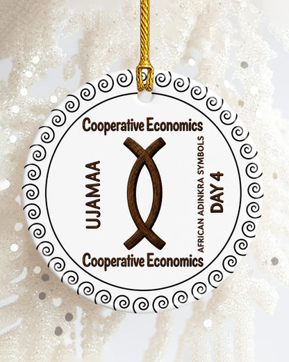Ujamaa Adinkra Symbol Ornament - African Heritage Christmas Keepsake