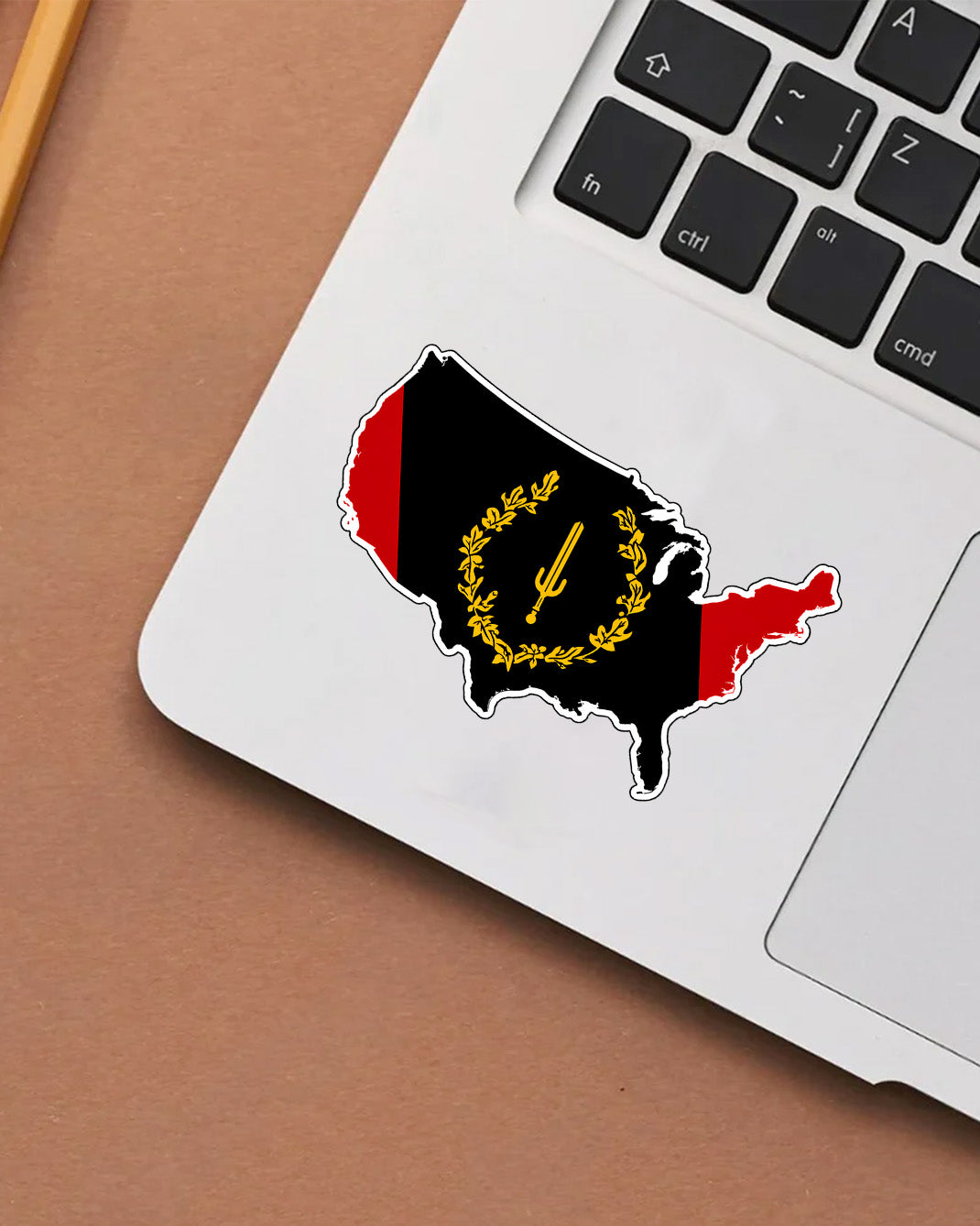 Pan African Pride Red Black Flag Map Decal