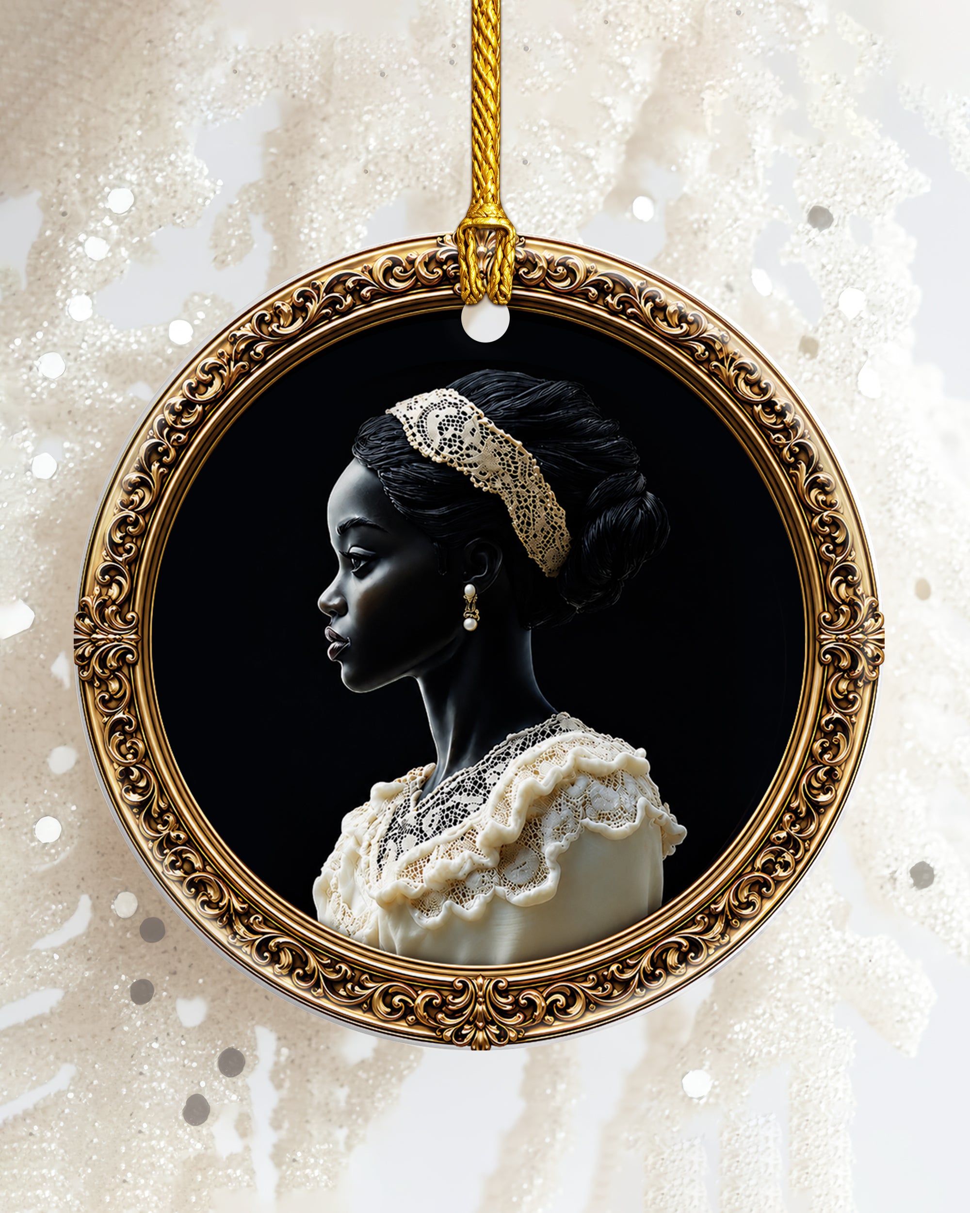 Black Queen Christmas Ornament - African American Heritage Keepsake