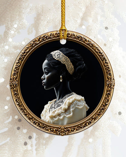 Black Queen Christmas Ornament - African American Heritage Keepsake