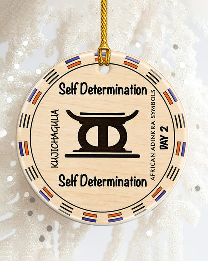 Self Determination Adinkra Ornament - African Heritage Christmas Decoration