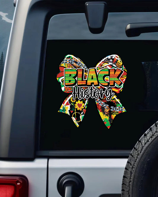 Black History Cultural Pride Bow Decal
