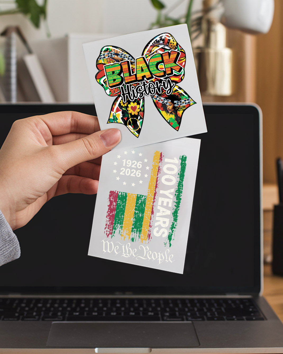 Black History Cultural Pride Bow Decal
