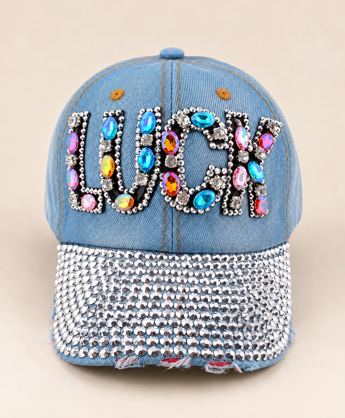 Blue Denim Rhinestone Cap – Empower Black Culture, Bold Style