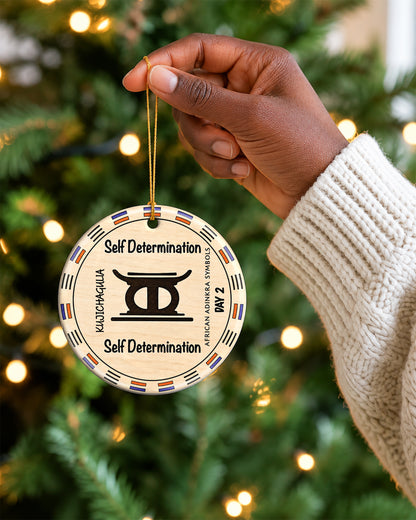 Self Determination Adinkra Ornament - African Heritage Christmas Decoration