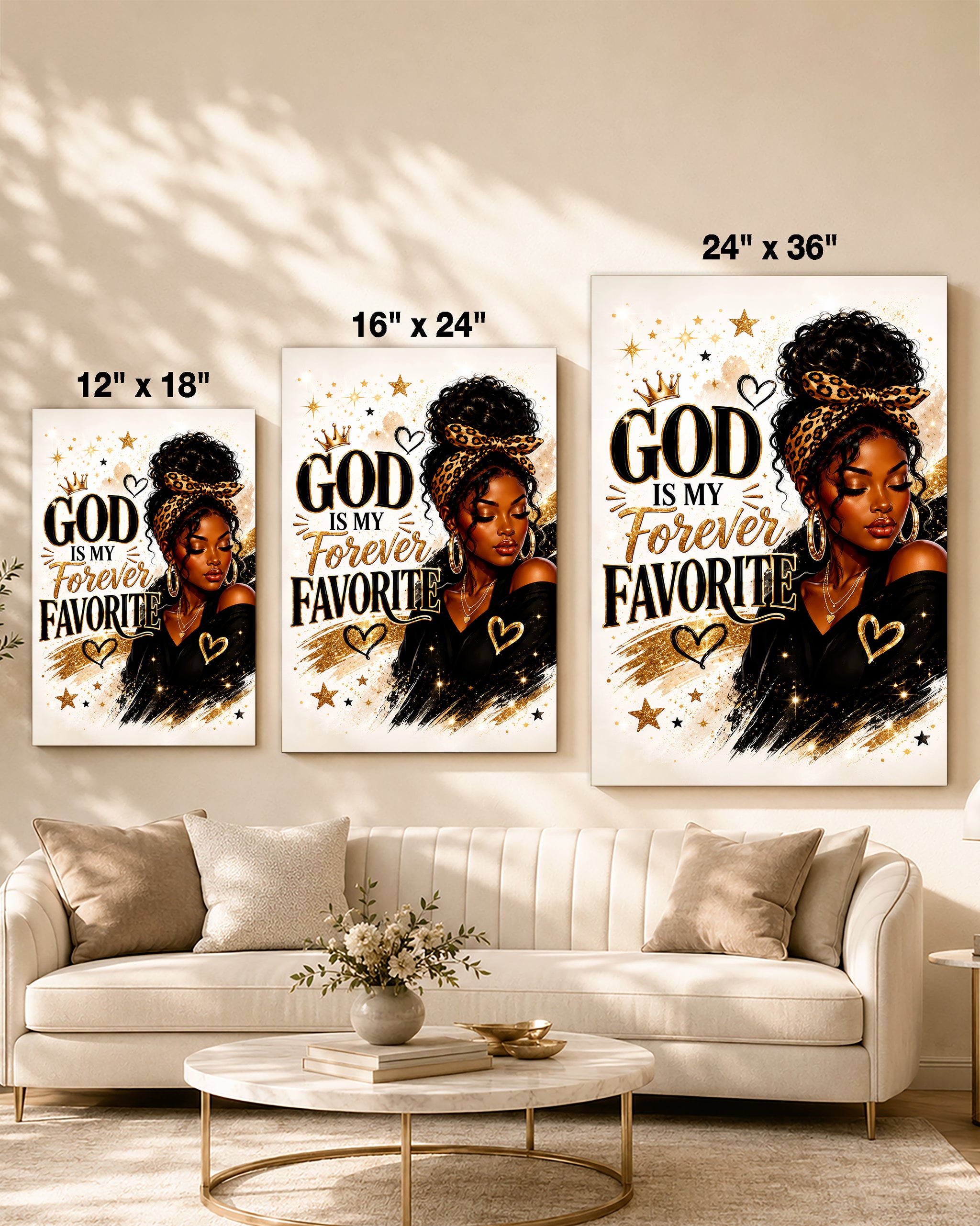 God Is My Forever Favorite Canvas Wall Art - Black Christian Home Decor