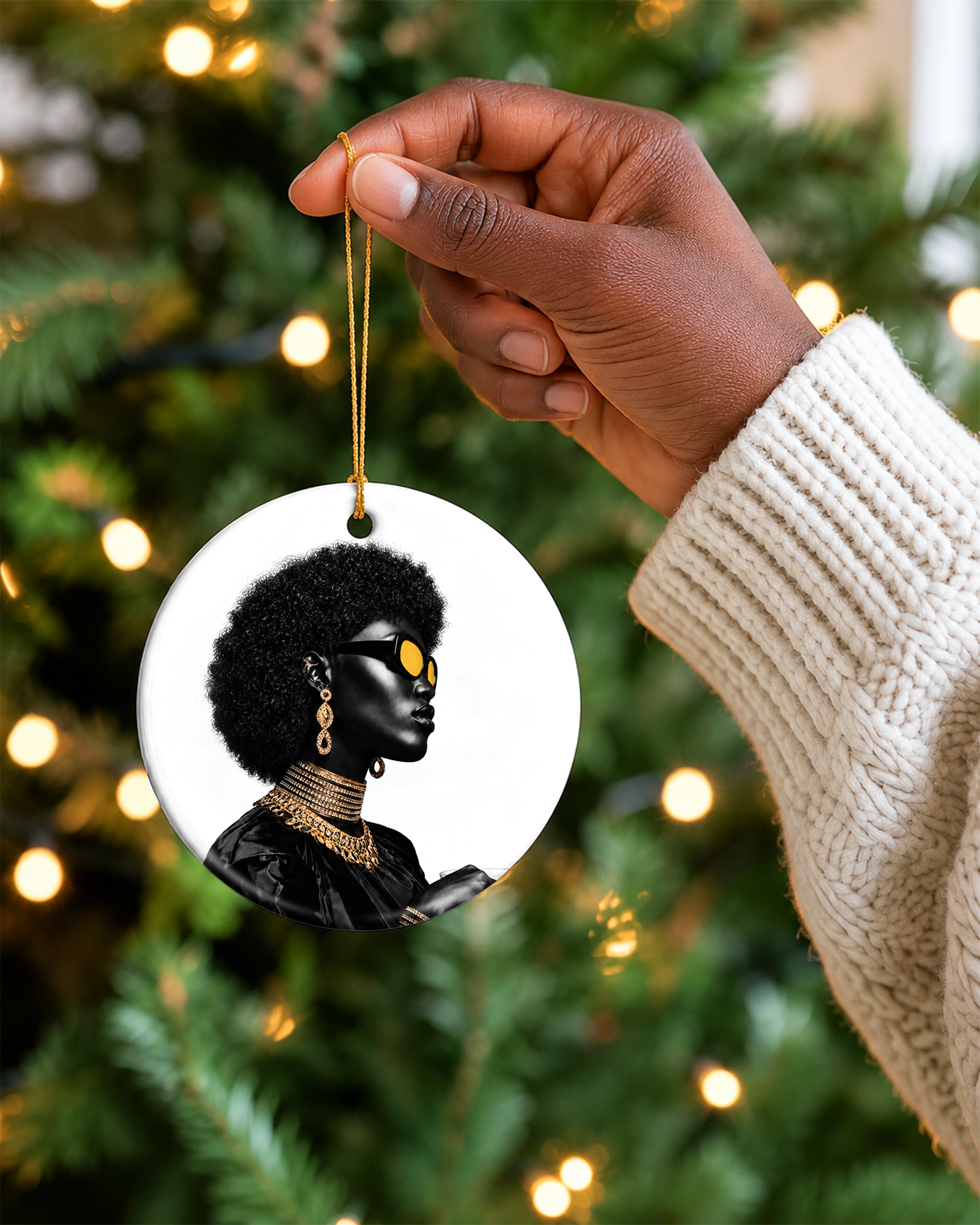 Black Woman Empowerment Ornament - Luxury African American Christmas Gift