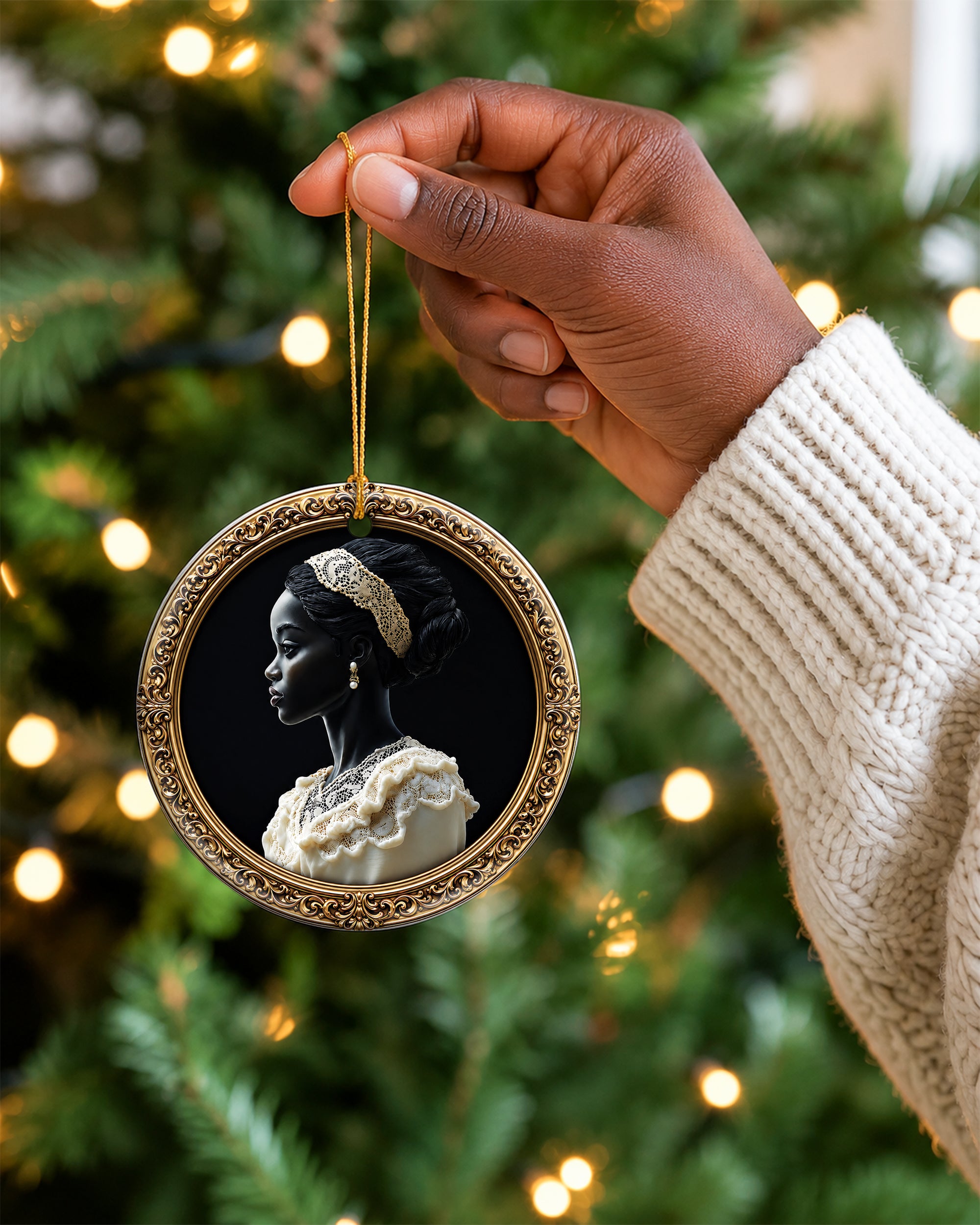 Black Queen Christmas Ornament - African American Heritage Keepsake