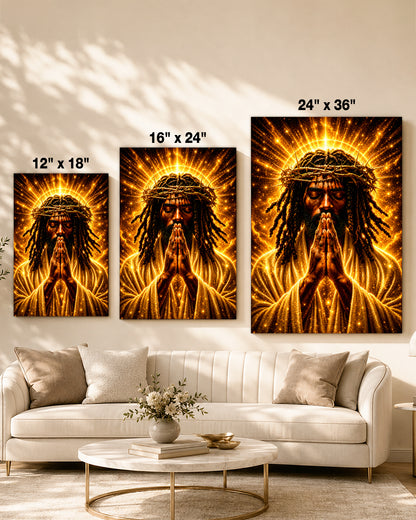 Black Faith Prayer Wall Art Canvas - Christian Inspirational Home Decor