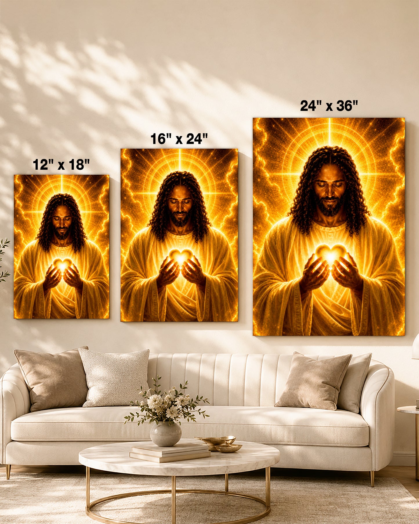 Black Jesus Canvas Wall Art - African American Christian Wall Decor