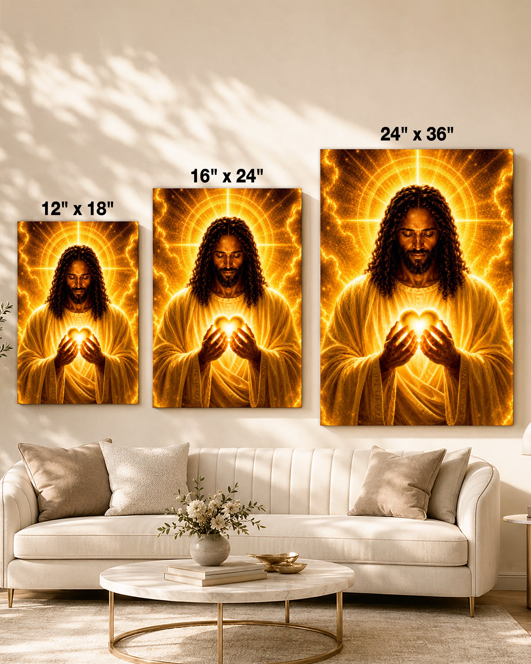 Black Jesus Canvas Wall Art - African American Christian Wall Decor