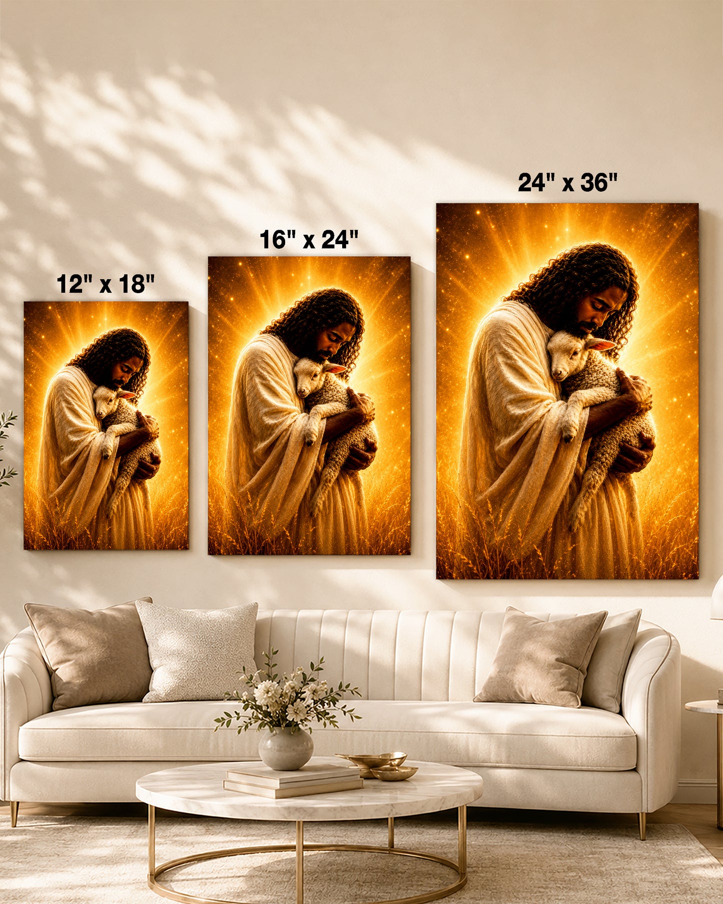 Black Jesus The Good Shepherd Canvas - African American Christian Wall Art