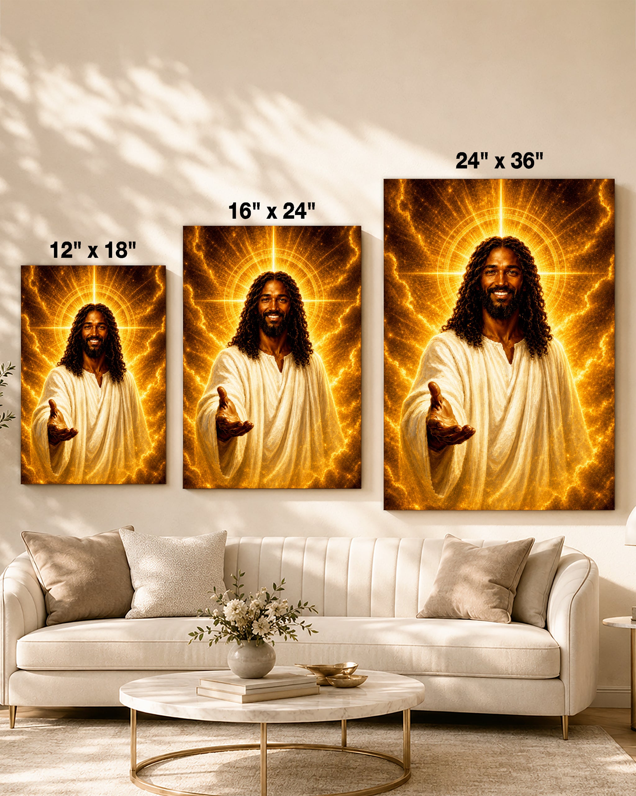 Black Jesus Divine Mercy Canvas - African American Christian Wall Art