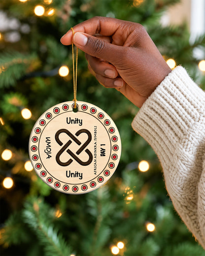African Adinkra Symbols Ornament - Black Heritage Christmas Ornament