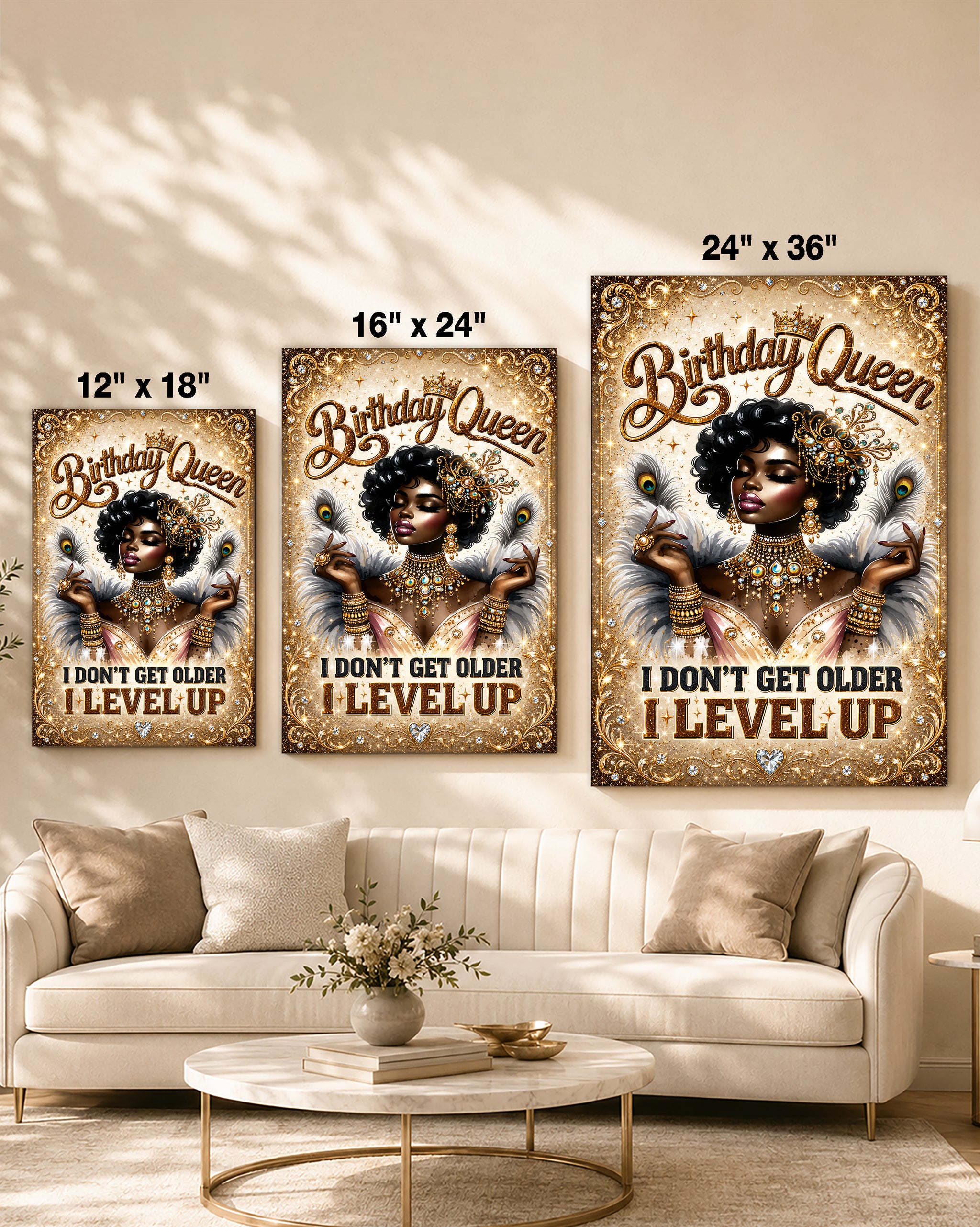 Royal Birthday Queen Canvas - Black Beauty Celebration Artwork