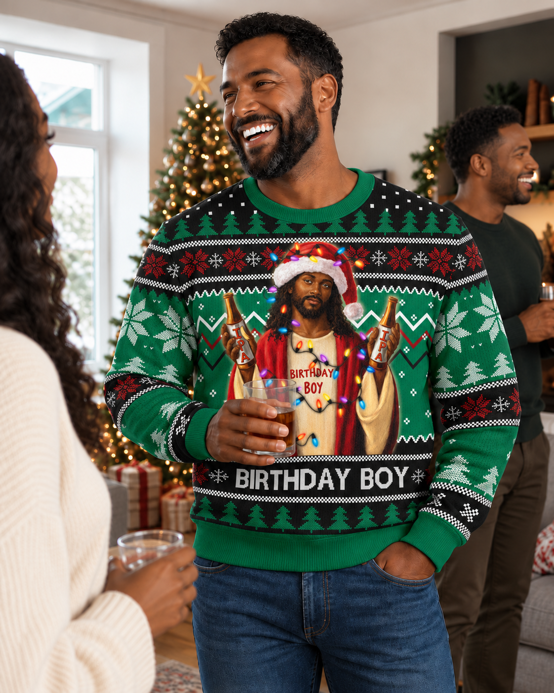 Black Jesus Birthday Boy Christmas Sweatshirt – Christian Faith