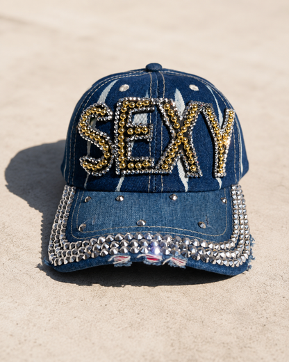 Sexy Print Rhinestone Cap - Empower Black Culture, Bold Style