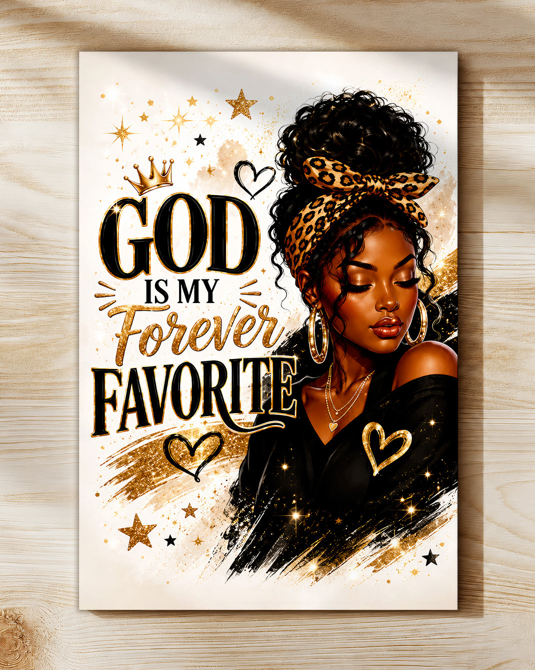 God Is My Forever Favorite Canvas Wall Art - Black Christian Home Decor