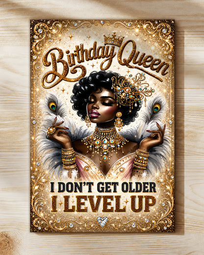 Royal Birthday Queen Canvas - Black Beauty Celebration Artwork