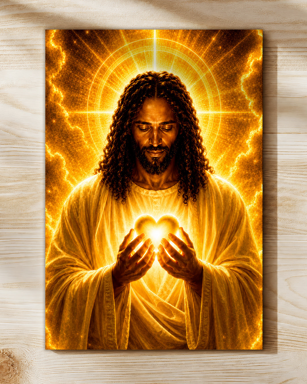 Black Jesus Canvas Wall Art - African American Christian Wall Decor