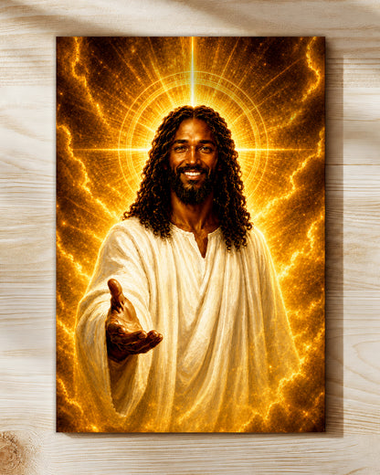 Black Jesus Divine Mercy Canvas - African American Christian Wall Art