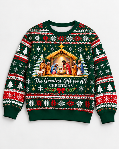 Black Jesus Nativity Christmas Sweatshirt – Christian Faith