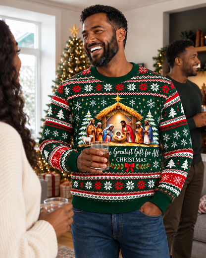 Black Jesus Nativity Christmas Sweatshirt – Christian Faith