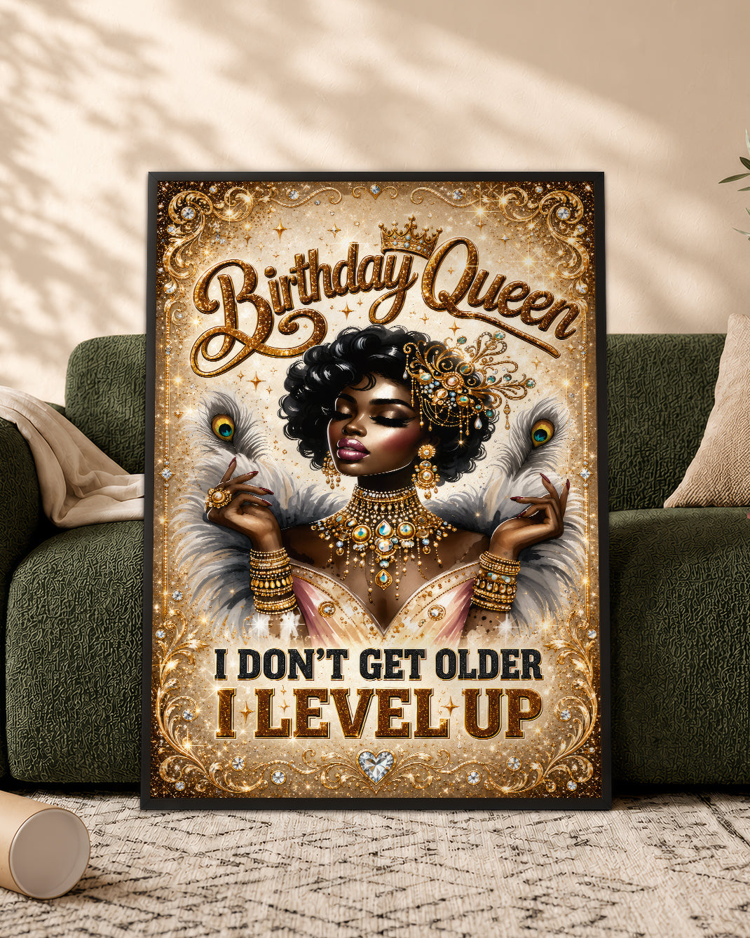 Royal Birthday Queen Canvas - Black Beauty Celebration Artwork