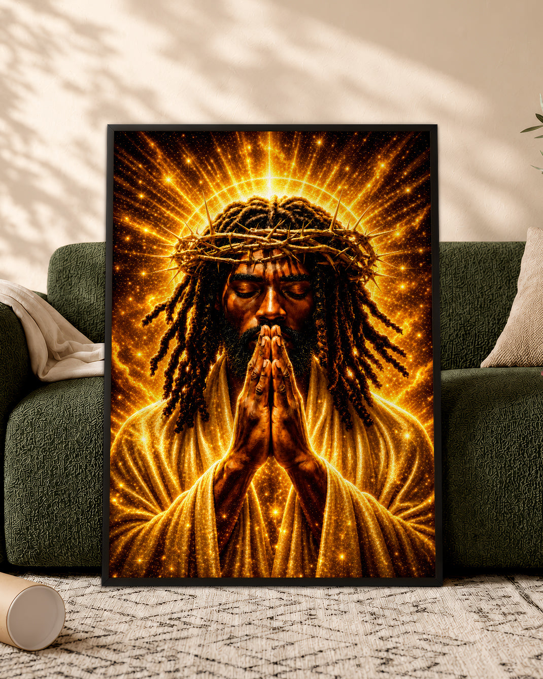 Black Faith Prayer Wall Art Canvas - Christian Inspirational Home Decor