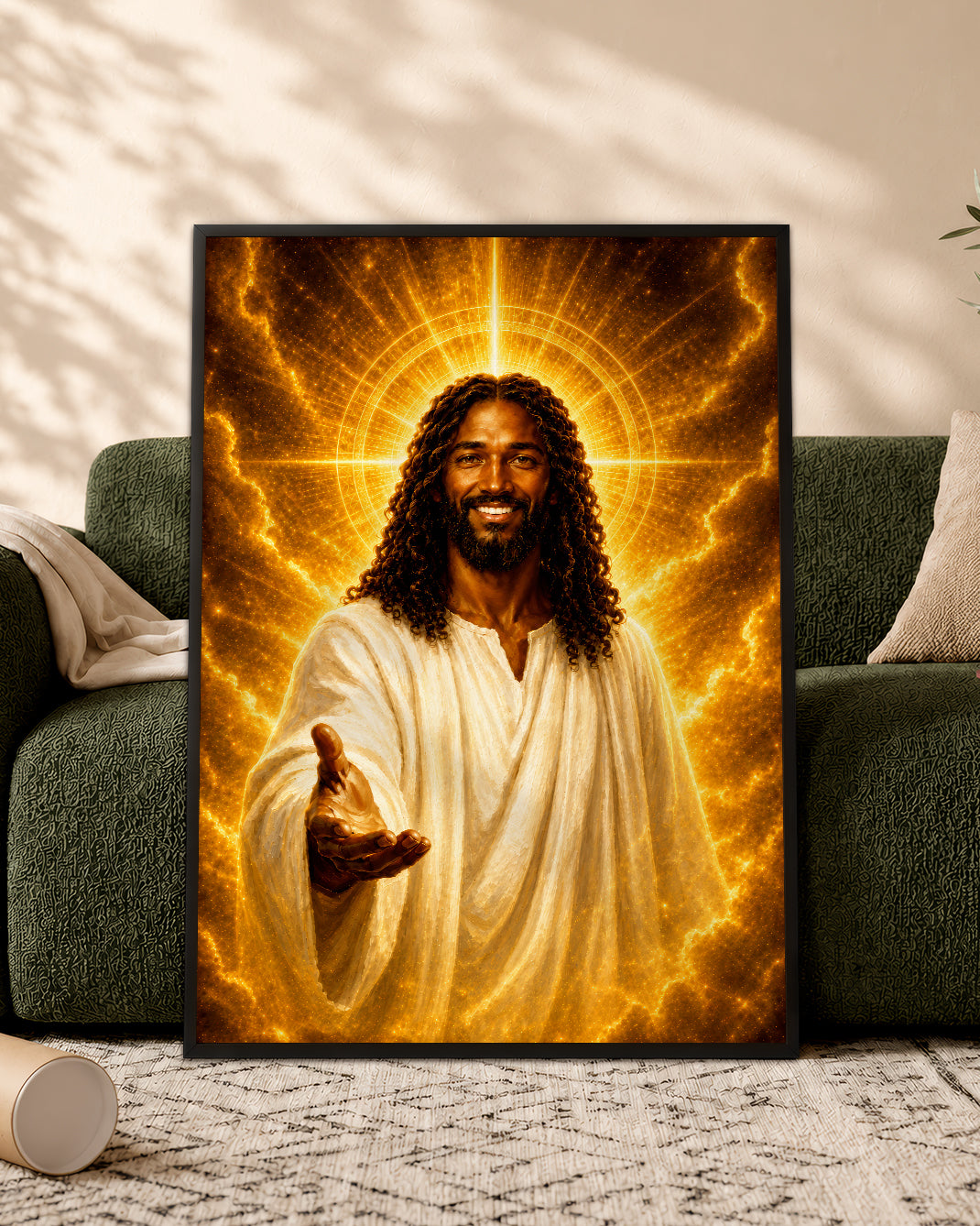 Black Jesus Divine Mercy Canvas - African American Christian Wall Art