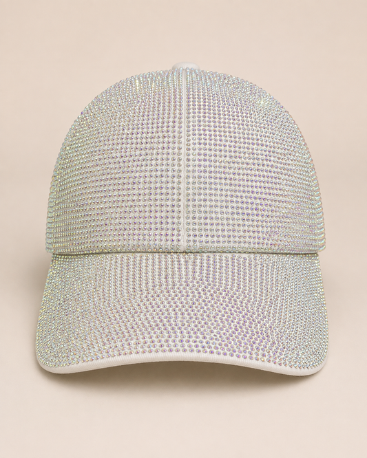 White Sparkle Rhinestone Cap – Empower Black Culture, Bold Style