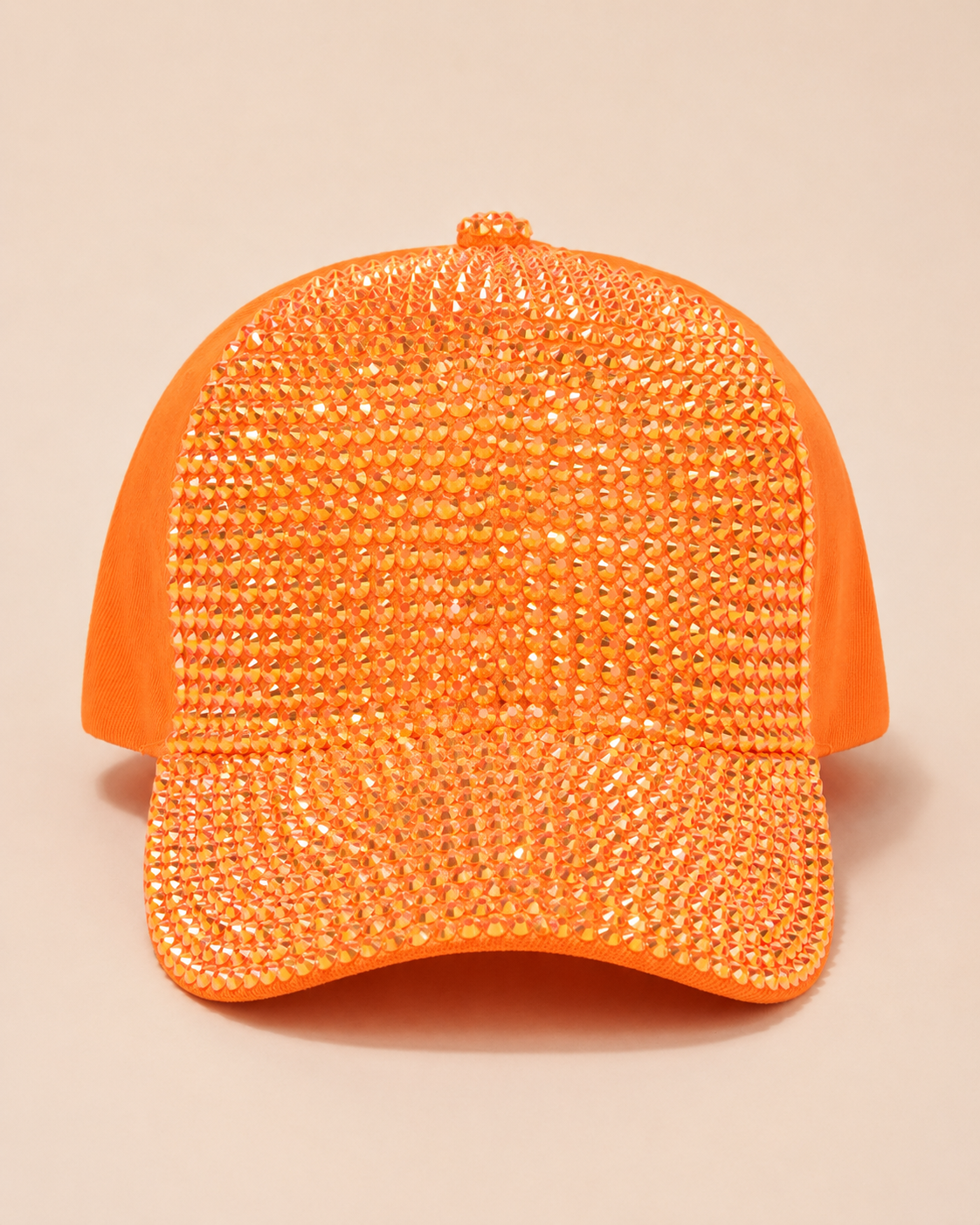 Orange Rhinestone Cap - Empower Black Culture, Bold Style